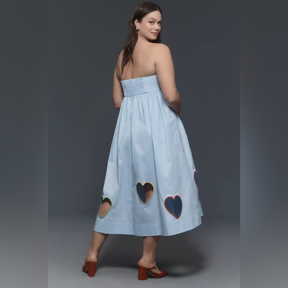 Anthropologie Dresses & Skirts - Mare Mare Strapless Cut-Out Hearts A-Line Midi Dress by Anthropologie